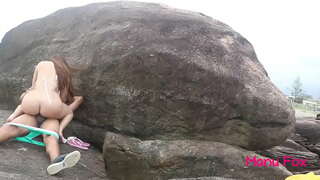 ستاره فیلم سکسی, Manu فاکس, سکس بدون کاندوم, در, ساحل, عمومی